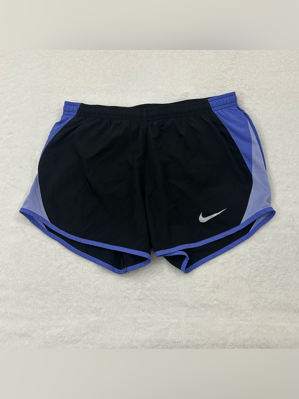 Nike Dri-Fit Tempo Black & Blue Lined Athletic Jogging Running Shorts Women’s XS
